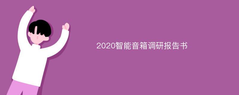 2020智能音箱调研报告书