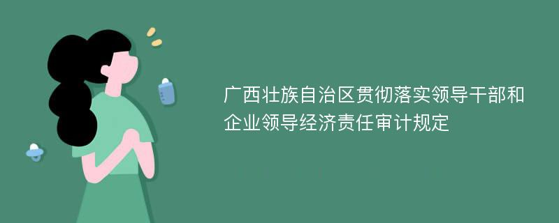 广西壮族自治区贯彻落实领导干部和企业领导经济责任审计规定