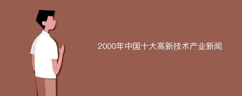 2000年中国十大高新技术产业新闻