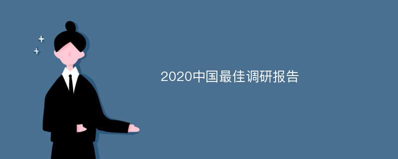 2020中国最佳调研报告