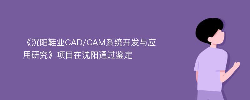 《沉阳鞋业CAD/CAM系统开发与应用研究》项目在沈阳通过鉴定
